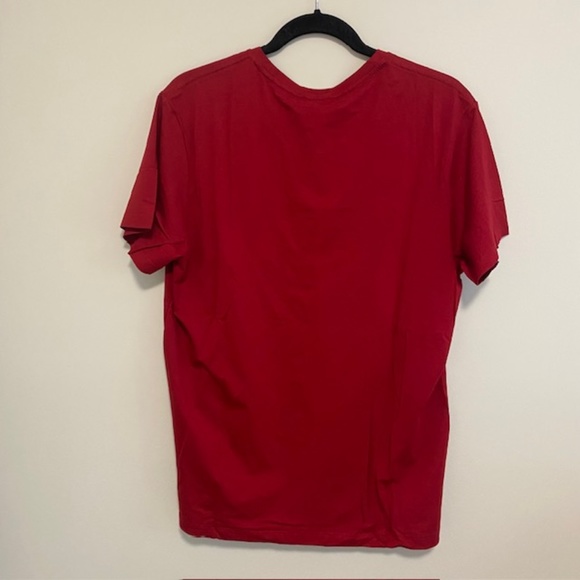 ARMANI JEANS Wine Color T-shirt Rhinestones Letters size L - Picture 3 of 10